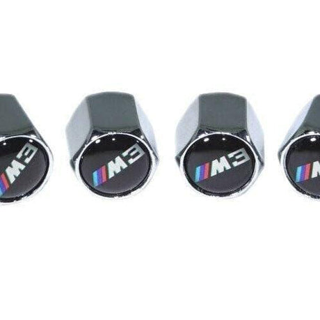 Chrome Valve Stem Tire Caps, Style: BMW M3