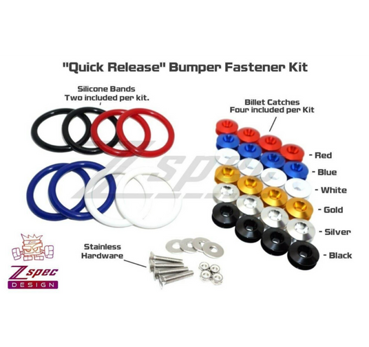 ZSPEC Quick Release Bumper Fastener Kit w/BLUE Catches & Colored Bands