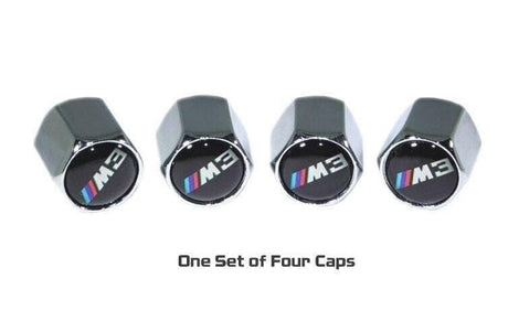 Chrome Valve Stem Tire Caps, Style: BMW M3
