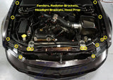 ZSPEC Fenders-Rad-Brackets-Hood-Prop-Headlights Fasteners for '05-14 S197 Ford Mustang, Stainless & Billet