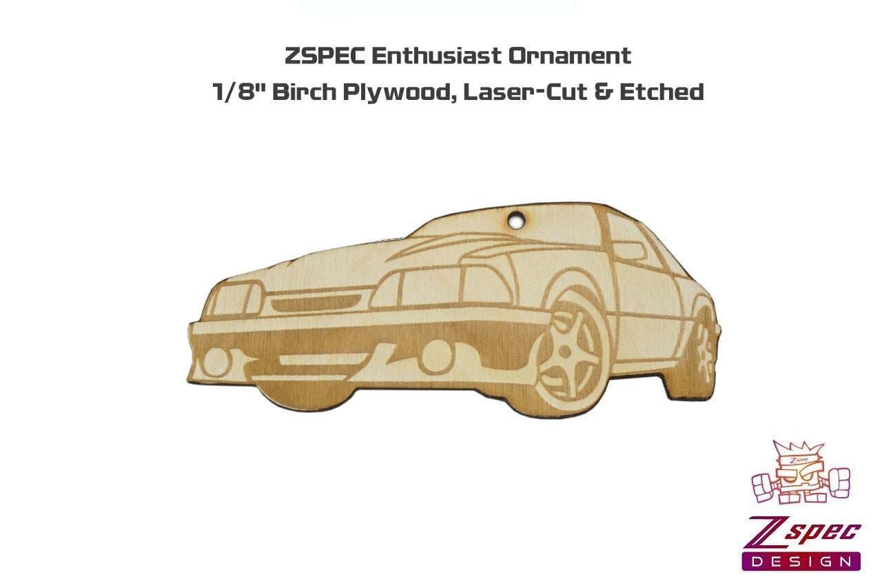 ZSPEC Laser-Engraved Birch Ornament, Style: Ford Mustang Fox-Body, ~5-inch Wide
