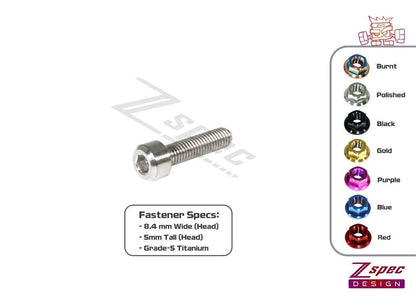 ZSPEC M5-0.8x20mm Fastener/Bolt, SHSC Socket Cap, Titanium Grade-5, Per Each