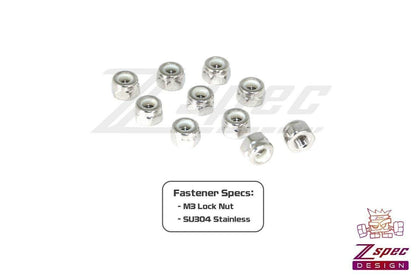 ZSPEC M3-0.5 Nylon Lock Nuts, Stainless SUS304, 10-Pack