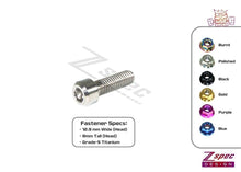ZSPEC M8-1.25x25mm Socket-Cap SHSC Fastener/Bolt, Titanium Grade-5, Per Each