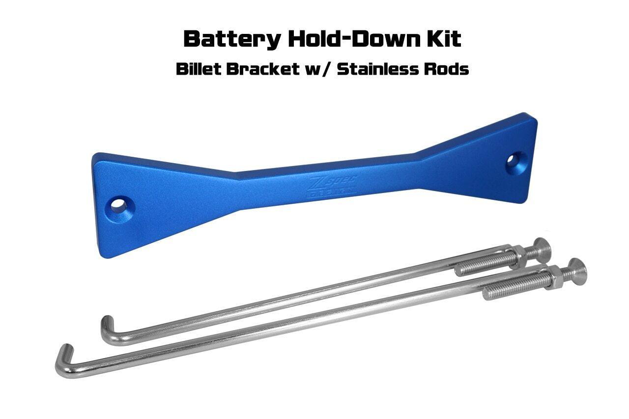 ZSPEC Battery Hold Down/Bracket, Billet Bracket w/ Stainless Hardware