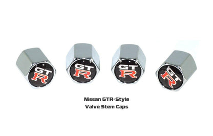 Chrome Valve Stem Tire Caps, Style: Nissan GTR/GT-R