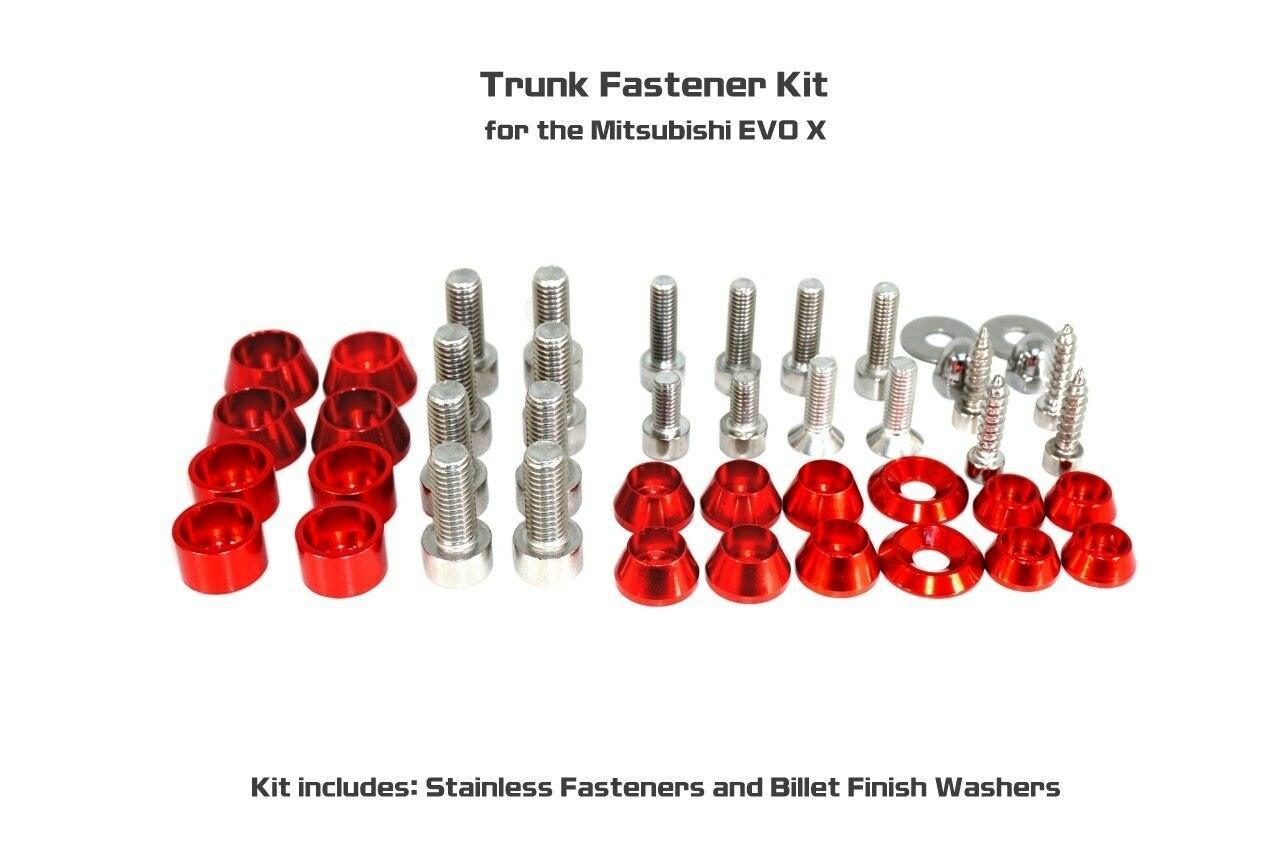 ZSPEC Trunk-Area Fastener Kit for '07-13 Mitsubishi Lancer EVO 10, Stainless & Billet