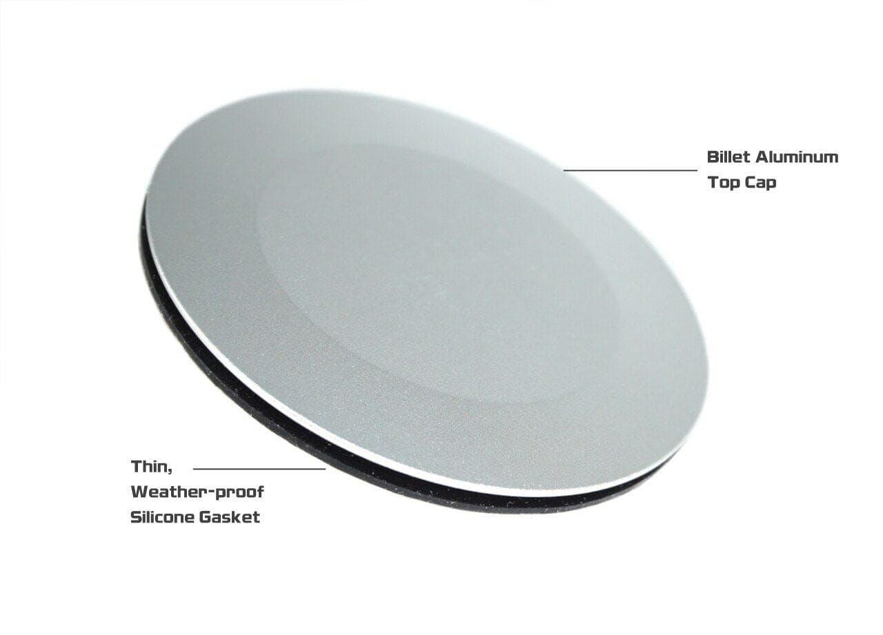 ZSPEC 44mm Rear Wiper Hole-Cover/Cap/Plug, Weatherproof, Billet, Silver Finish