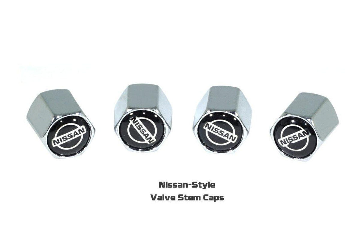 Chrome Valve Stem Tire Caps, Style: Nissan