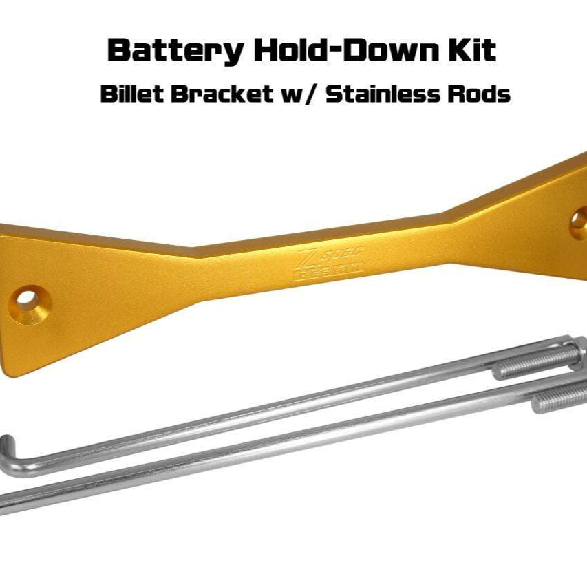 ZSPEC Battery Hold Down/Bracket, Billet Bracket w/ Stainless Hardware
