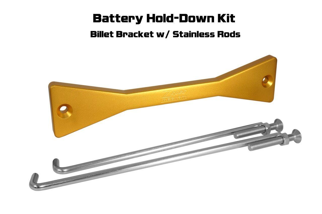 ZSPEC Battery Hold Down/Bracket, Billet Bracket w/ Stainless Hardware