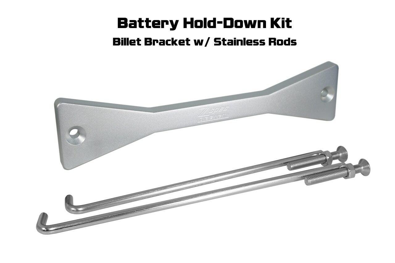 ZSPEC Battery Hold Down/Bracket, Billet Bracket w/ Stainless Hardware