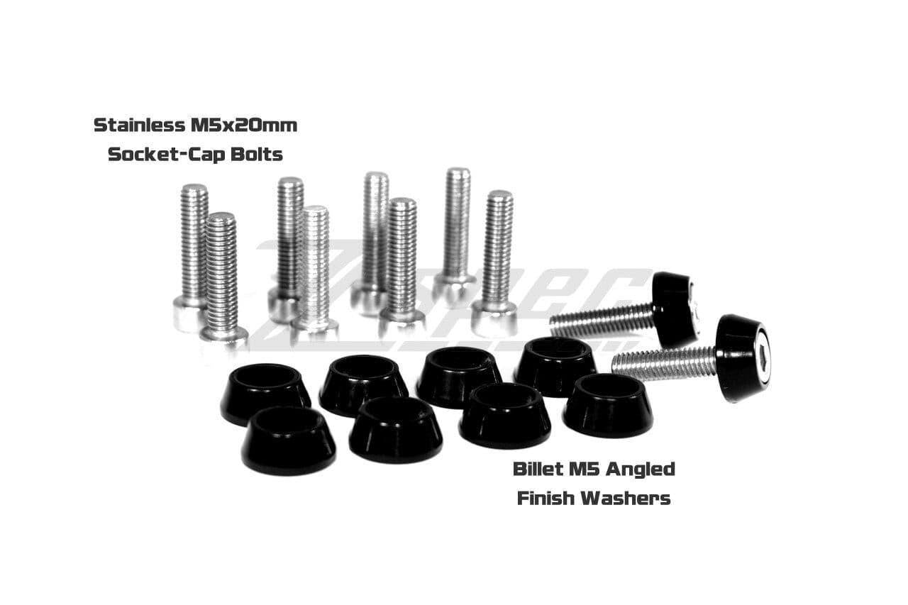 ZSPEC SHSC M5x20mm Bolts w/Angled Finish Washers, Stainless & Billet, Sold as 10-Pack