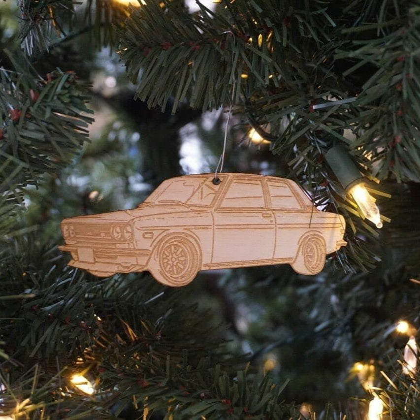 ZSPEC Laser-Engraved Birch Ornament, Style: Datsun 510, ~5-inch Wide