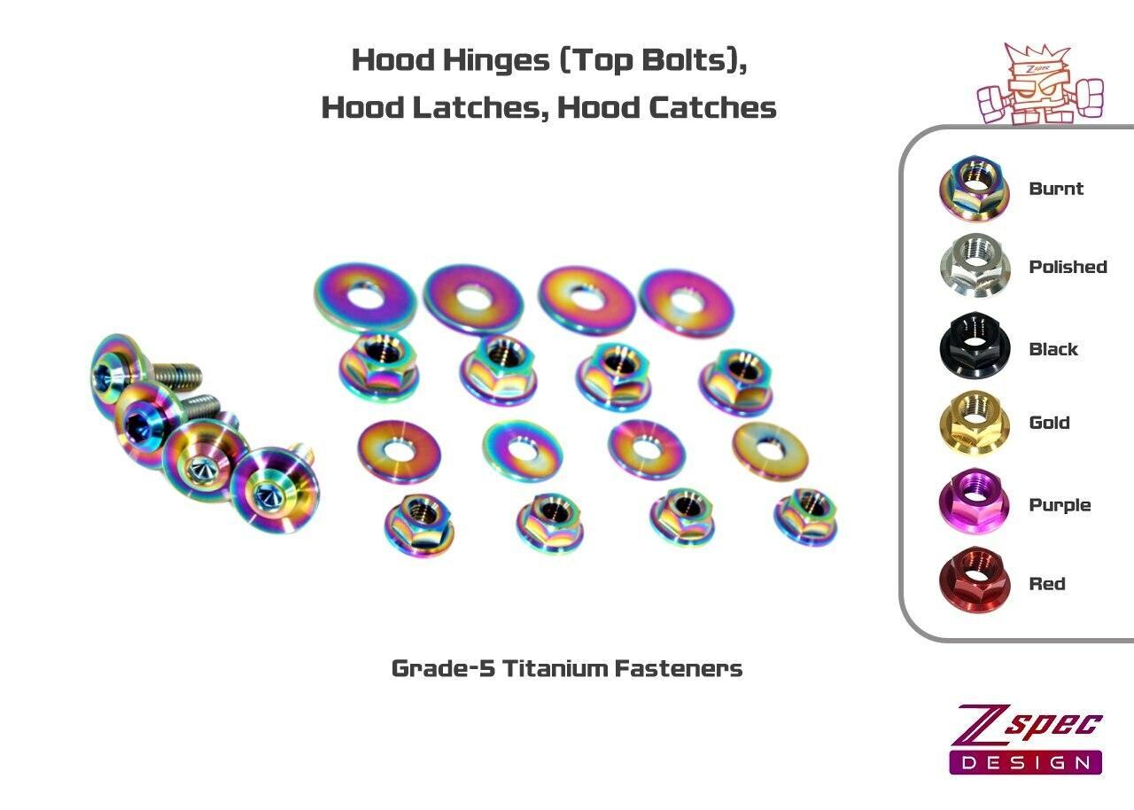 ZSPEC Hood Hinges/Latches/Catches Fasteners for '20+ Toyota Supra MKV GR A90, Titanium
