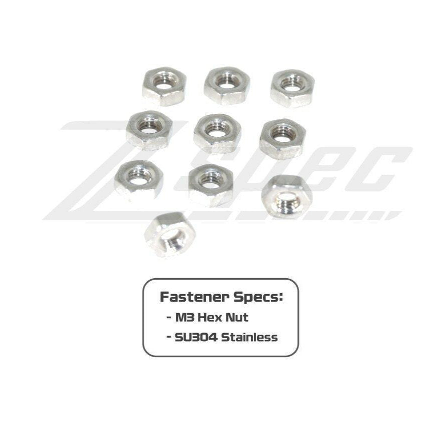 ZSPEC M3-0.5 Hex Nuts, Stainless SUS304, 10-Pack