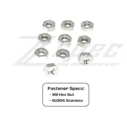 ZSPEC M3-0.5 Hex Nuts, Stainless SUS304, 10-Pack