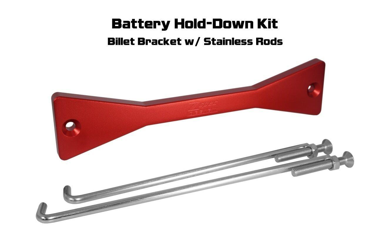 ZSPEC Battery Hold Down/Bracket, Billet Bracket w/ Stainless Hardware