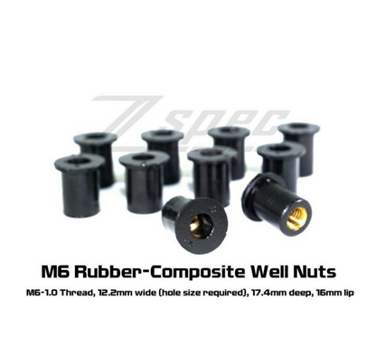 ZSPEC M6x25mm Titanium Shank/Shoulder Bolts, Well or Rivet Nuts, 10-Pack