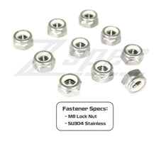 ZSPEC M8-1.25 Nylon Lock Nuts, Stainless SUS304, 10-Pack