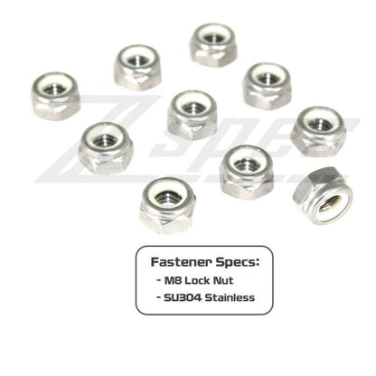 ZSPEC M8-1.25 Nylon Lock Nuts, Stainless SUS304, 10-Pack
