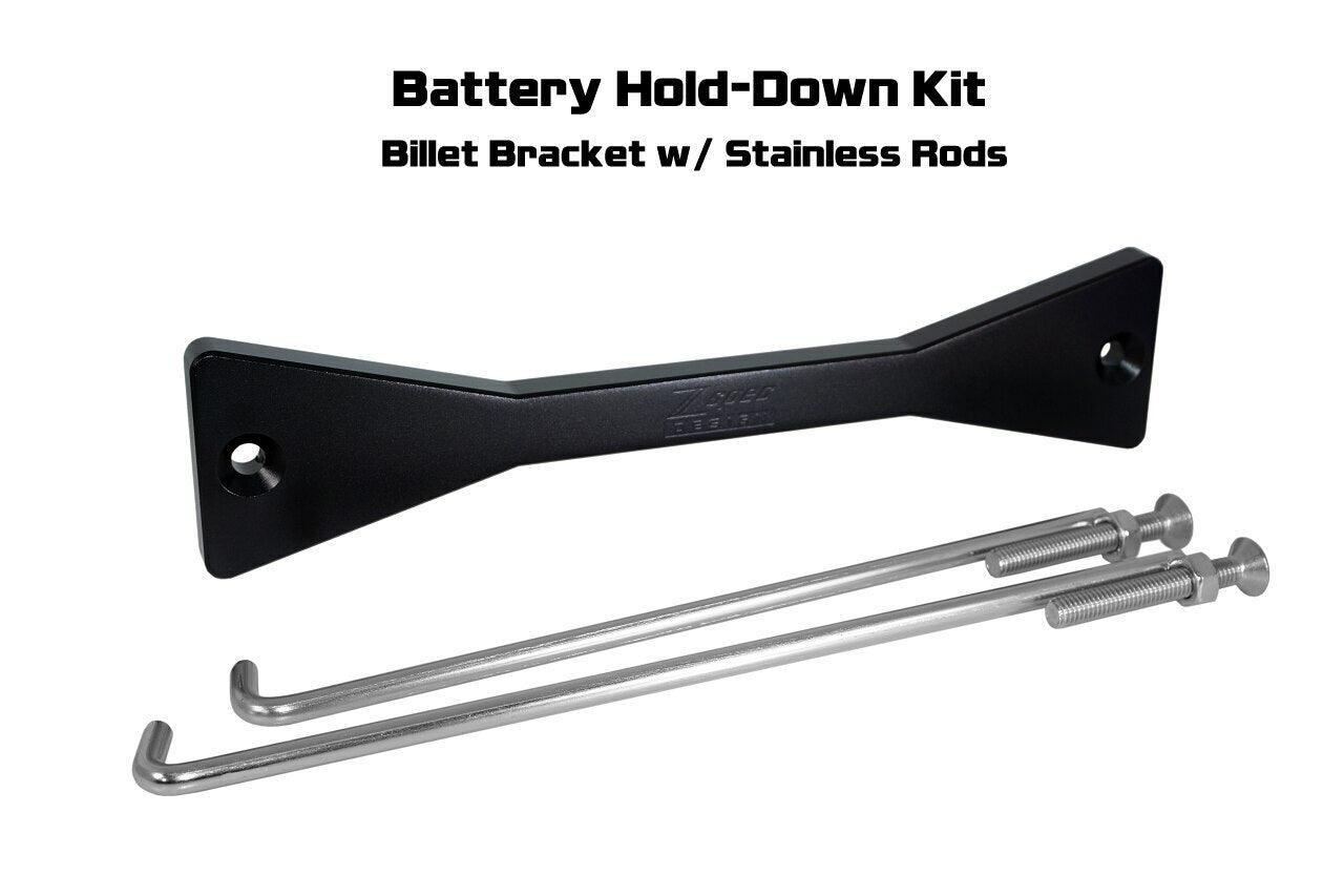ZSPEC Battery Hold Down/Bracket, Billet Bracket w/ Stainless Hardware