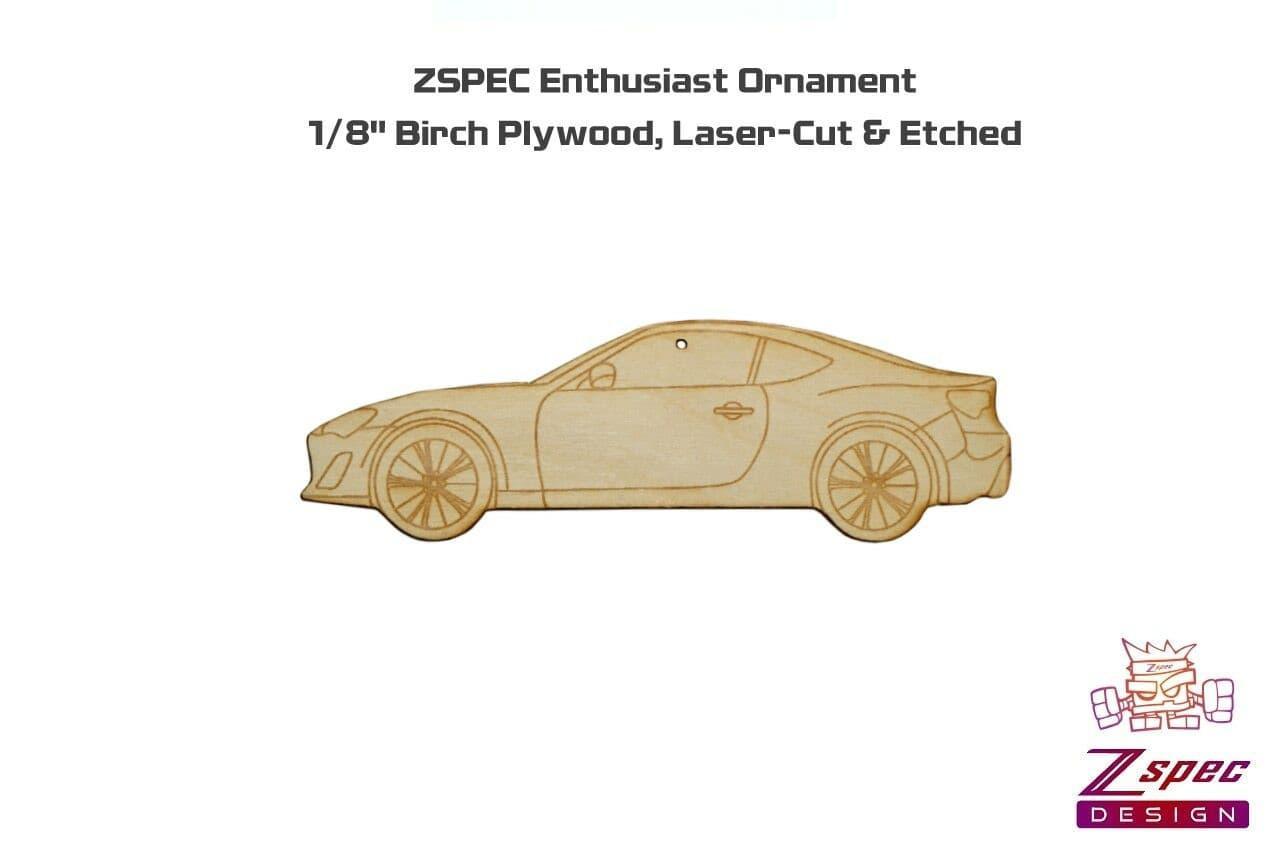 ZSPEC Laser-Engraved Wood Ornament, Style: Subaru BRZ/Scion FRS, ~5"