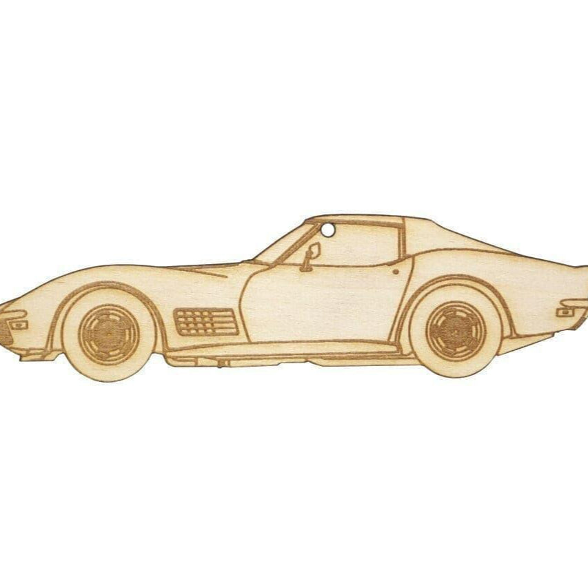 ZSPEC Laser-Engraved Wood Ornament, Style: Corvette C3, Birch