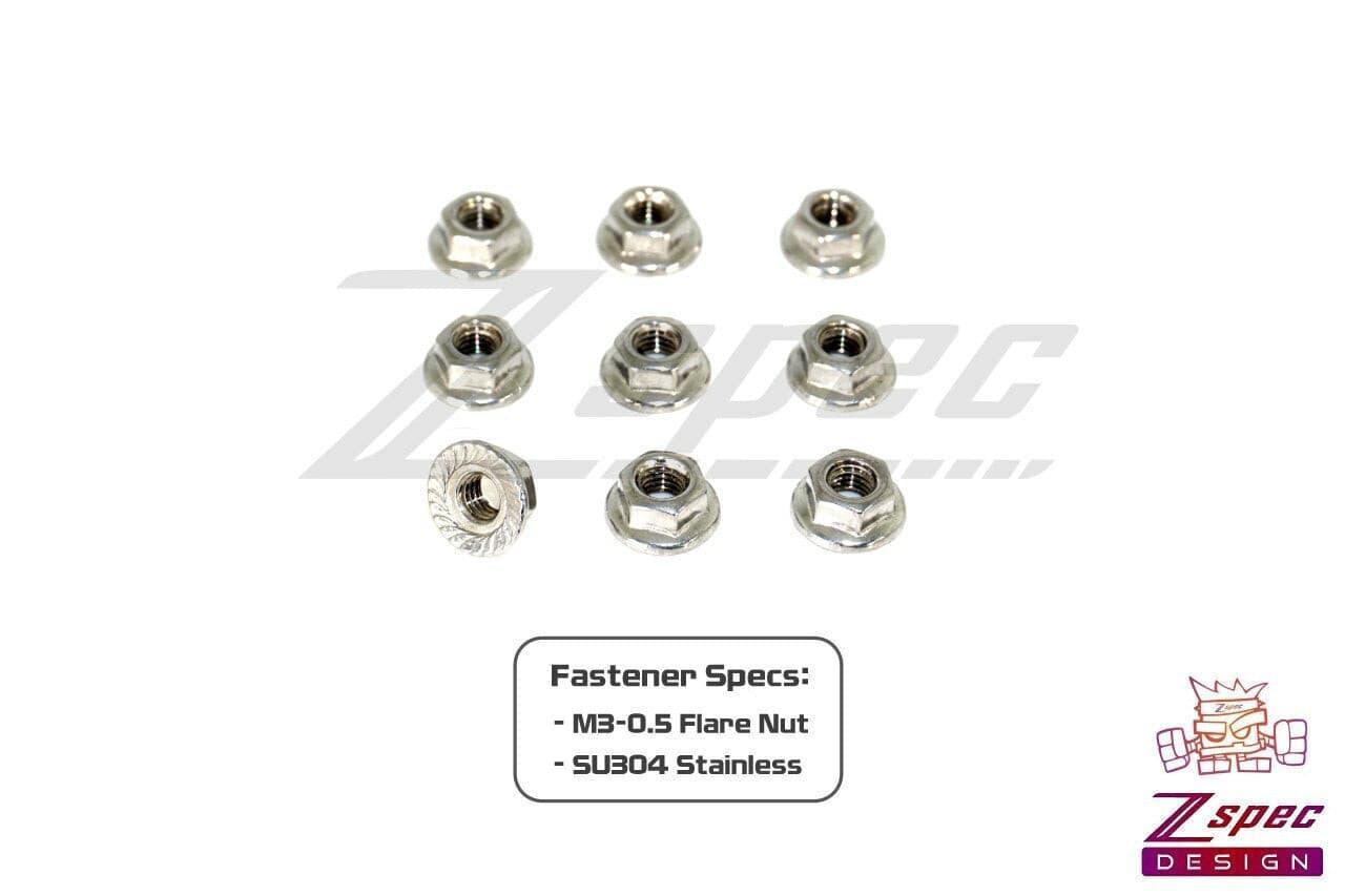 ZSPEC M3 Metric Flare Nuts, Stainless SUS304, 10-Pack