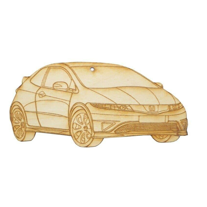 ZSPEC Laser-Engraved Wood Ornament, Style: Honda Civic, ~5-inch Wide