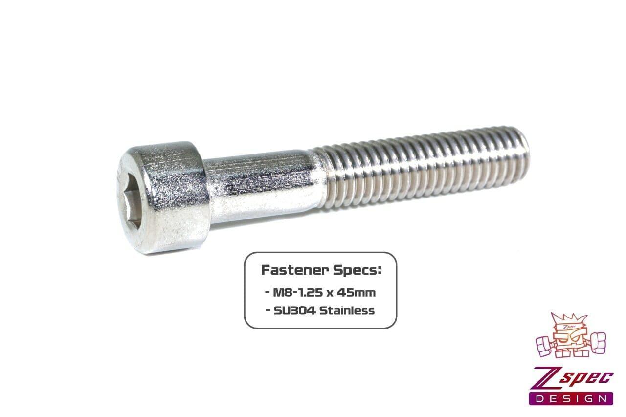 ZSPEC M8-1.25x45mm Socket-Cap SHSC Fasteners, Stainless, 10-Pack
