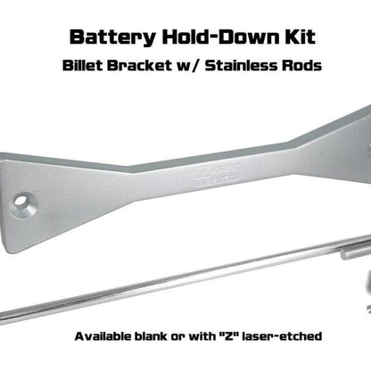 ZSPEC Battery Hold Down/Bracket for '09-20 Nissan 370z Z34, Billet w/ Stainless Hardware
