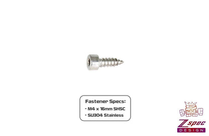 ZSPEC M4x12mm Coarse Socket-Cap SHSC Fasteners, Stainless, 10-Pack