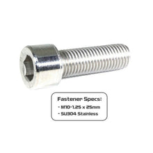 ZSPEC M10-1.25x25mm Fastener, Socket-Head SHSC Fasteners, SUS304 Stainless, Per Each