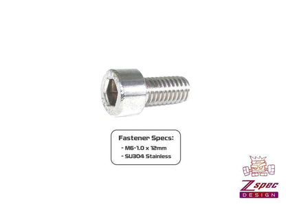 ZSPEC M6-1.0x12mm Socket-Cap SHSC Fasteners, SUS304 Stainless, 10-Pack