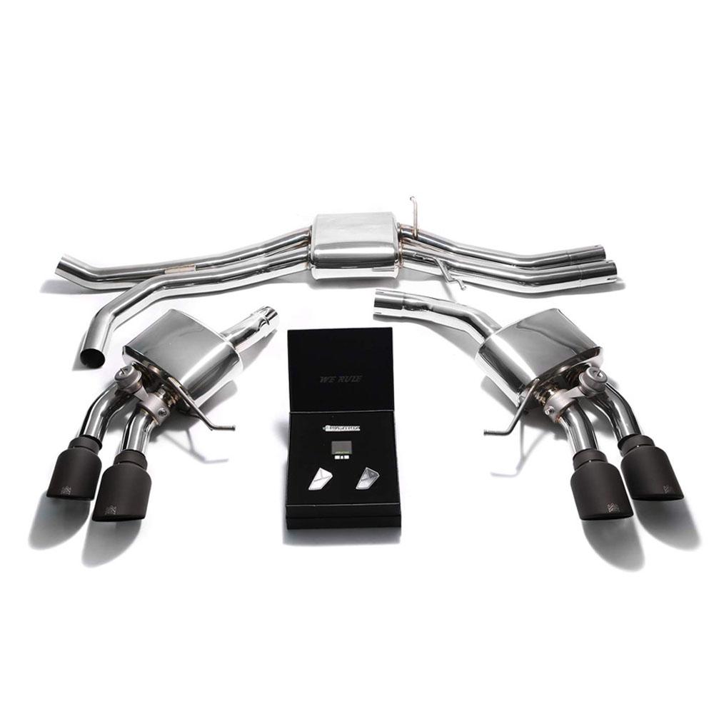 Armytrix Stainless Steel Valvetronic Exhaust System w/Quad Exhaust Tips | 2015-2020 Porsche Macan 3.0/3.6 (PM36T-QS30B)