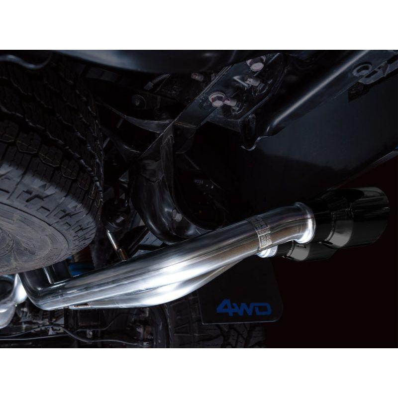 AWE 2016-2023 Toyota Tacoma 0FG Catback Exhaust w/ BashGuard - Dual Diamond Black Tips