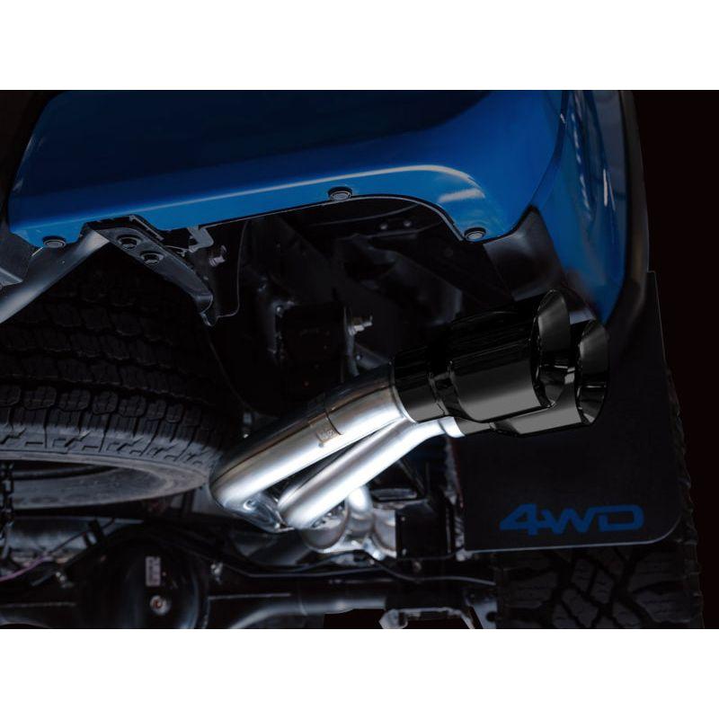 AWE 2016-2023 Toyota Tacoma 0FG Catback Exhaust w/ BashGuard - Dual Diamond Black Tips