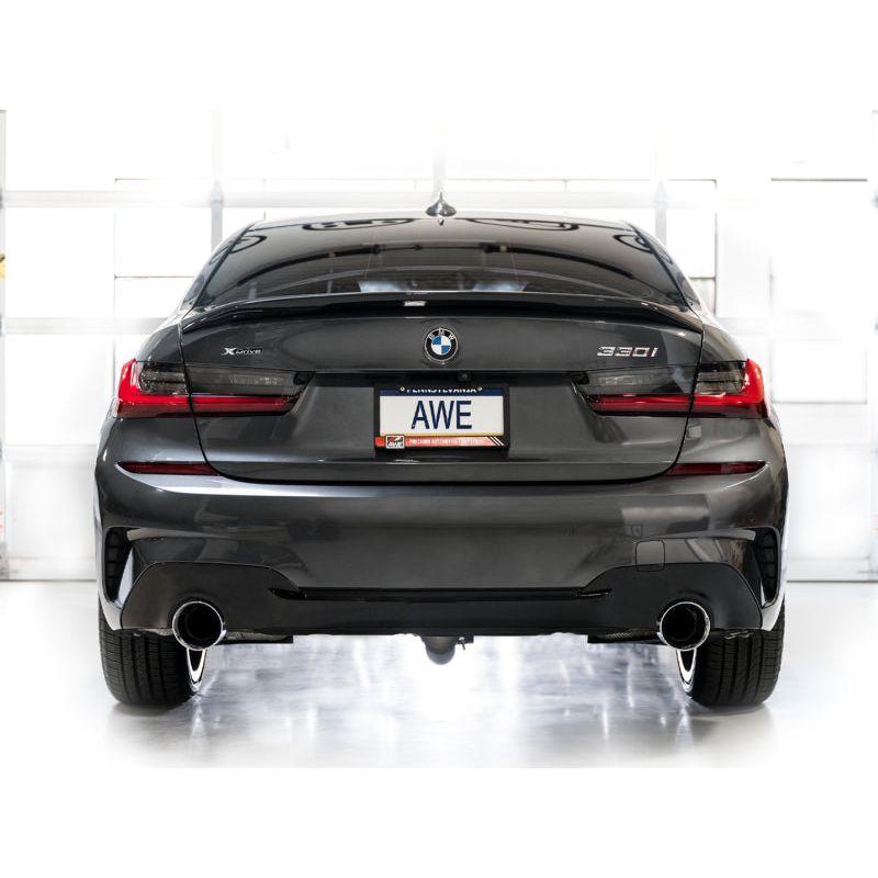 AWE Tuning Track Edition Axle Back Exhaust | 3" Diameter | 4.5" Dual Chrome Silver BMW 430i 2021-2024|BMW 330i 2019-2024|BMW 330i xDrive 2019-2024|BMW 430i xDrive 2021-2024