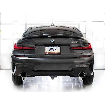 AWE 19-23 BMW 330i / 21-23 BMW 430i Base G2X Track Edition Axle Back Exhaust - Chrome Silver