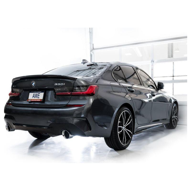 AWE Tuning Track Edition Axle Back Exhaust | 3" Diameter | 4.5" Dual Chrome Silver BMW 430i 2021-2024|BMW 330i 2019-2024|BMW 330i xDrive 2019-2024|BMW 430i xDrive 2021-2024