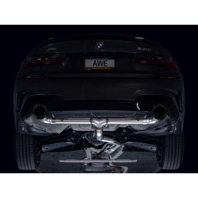 AWE Tuning Track Edition Axle Back Exhaust | 3" Diameter | 4.5" Dual Diamond Black BMW 430i 2021-2024|BMW 330i 2019-2024|BMW 330i xDrive 2019-2024|BMW 430i xDrive 2021-2024