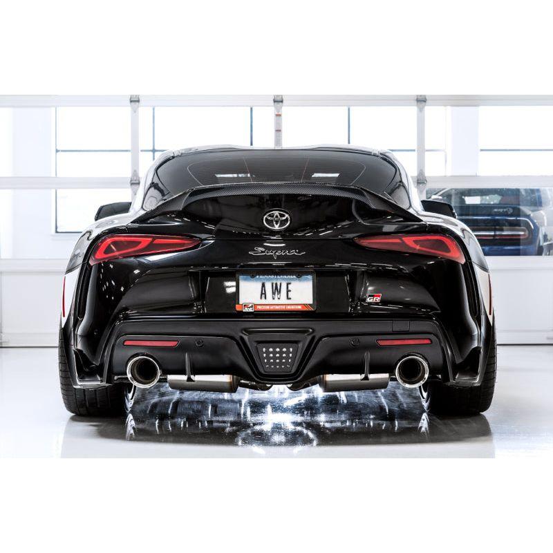 AWE 2020+ Toyota Supra A90 Non-Resonated Touring Edition Exhaust - 5in Diamond Black Tips