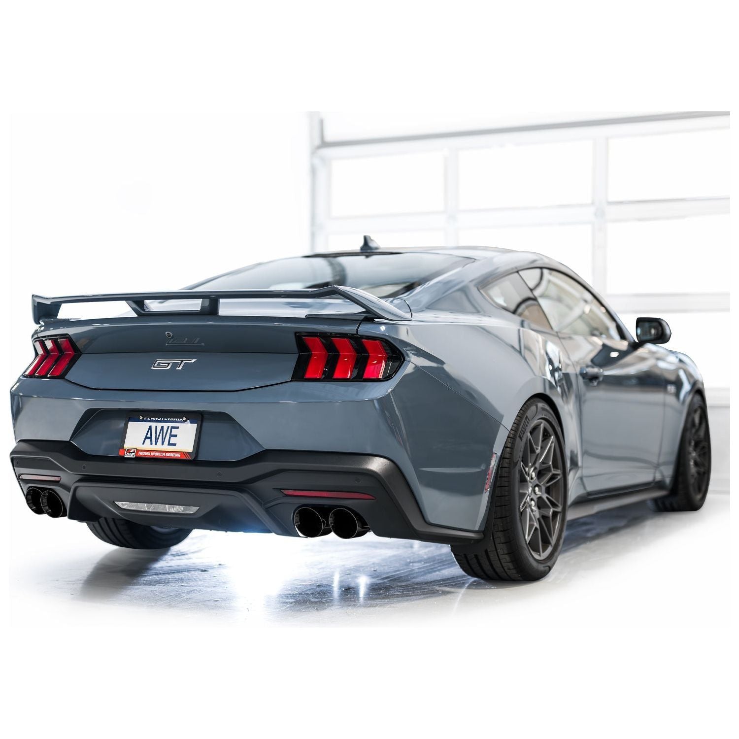 AWE 2024 Ford Mustang GT Fastback S650 RWD SwitchPath Catback Exhaust w/ Quad Diamond Black Tips