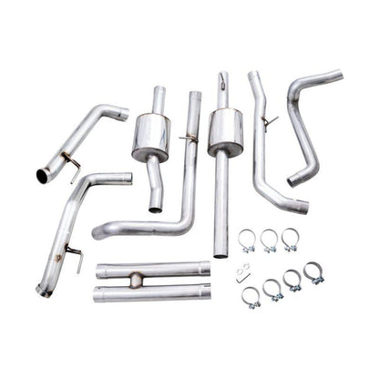 AWE Tuning 22-23 GMC Sierra 1500 AT4X 6.2L 0FG Catback Split Dual (Flat Bumper) - Bashguard(No Tips)