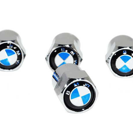 Chrome Valve Stem Tire Caps, Style: BMW