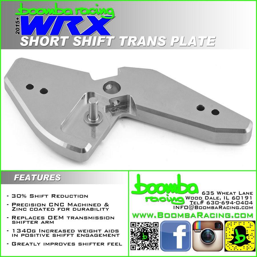 Boomba Racing Short Shift Transmission Plate | 2015-2022 Subaru WRX (031000050000)