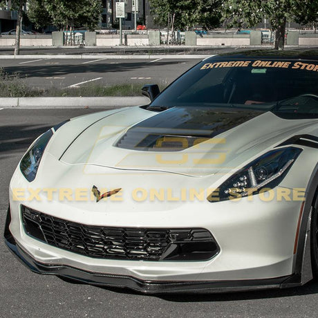 Corvette C7 Carbon Fiber Front Splitter W/ Stage 3 Carbon Wickerbill Winglets