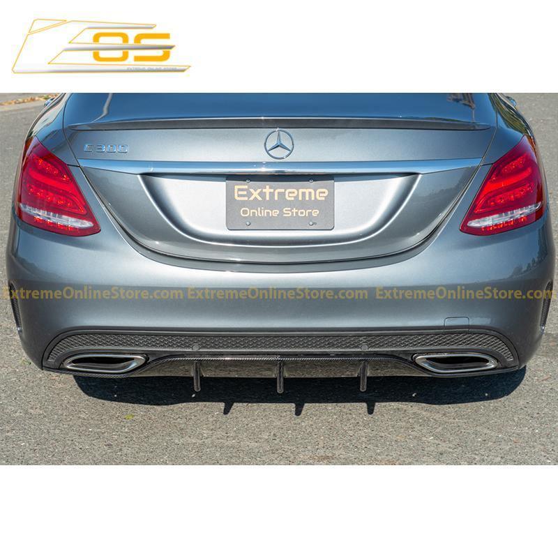 2015-18 Mercedes-Benz C-Class W205 AMG Carbon Fiber Rear Bumper Diffuser
