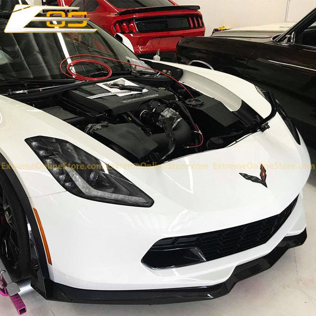 Corvette C7 Carbon Flash Front Splitter W/ Stage 3 Wickerbill Side Winglets